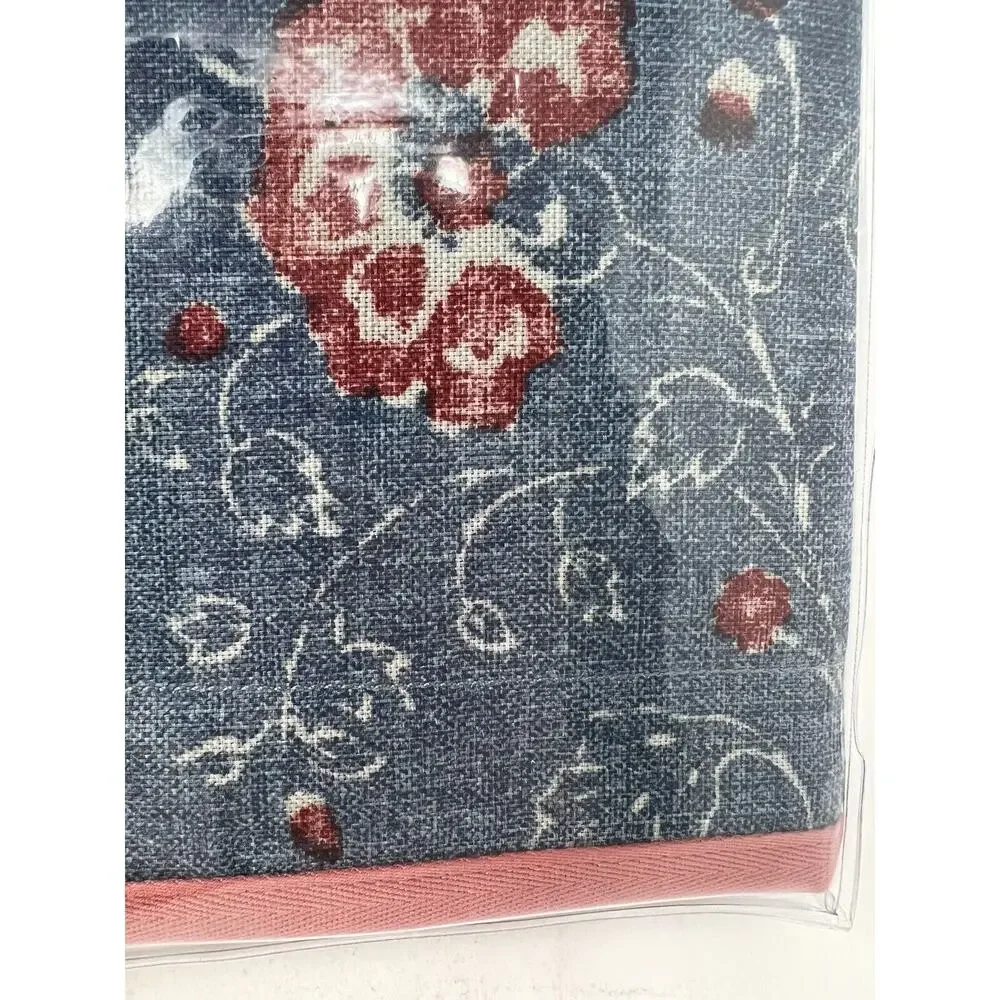 Ralph Lauren Indigo Traveler Standard Pillow Sham Blue Floral Denim Red Pink NIP